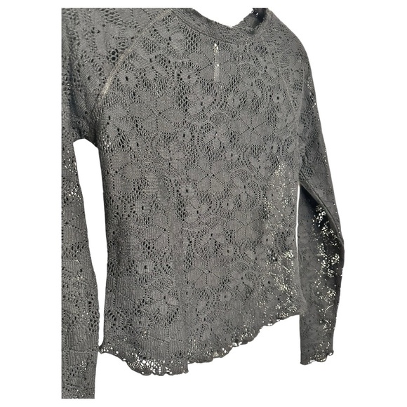 Free People In the Meadow Semisheer Cotton Blend Lace Long Sleeve, Sz XS - Picture 2 of 6